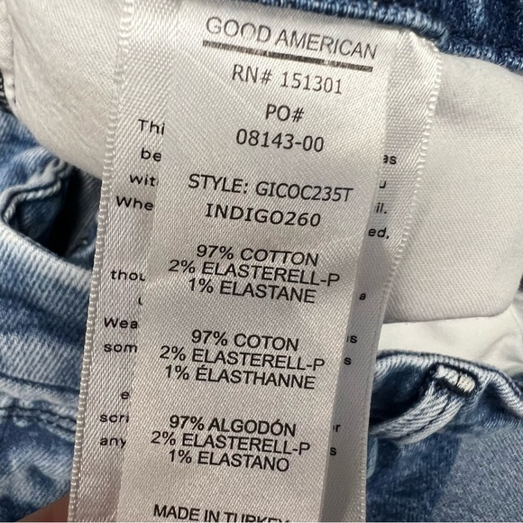 Good American Jeans Womens 12 31 Blue Good Icon Straight Leg High Rise Denim - Picture 7 of 8